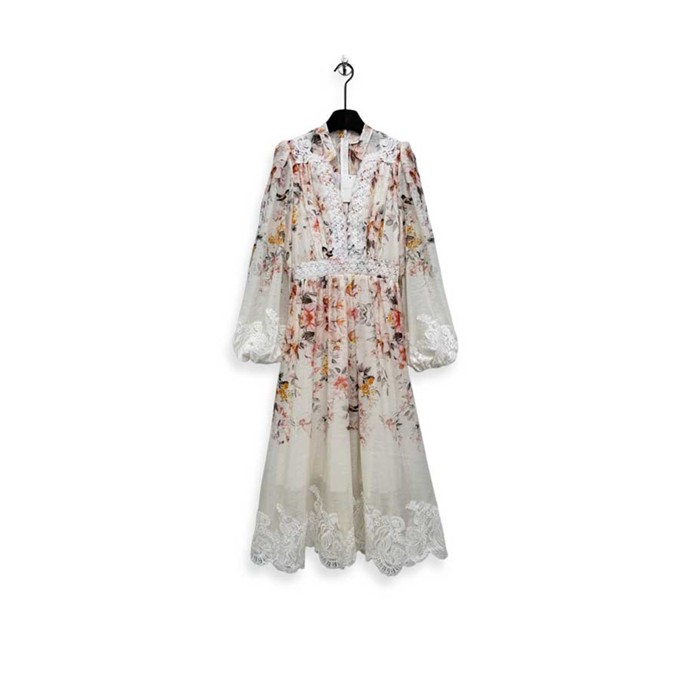 ZIMMERMANN LUNA LACE LANTERN MINI DRESS 